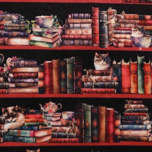 NWT Vintage-Inspired Cat & Book Wrap Dress, size 8 - Picture 10 of 15